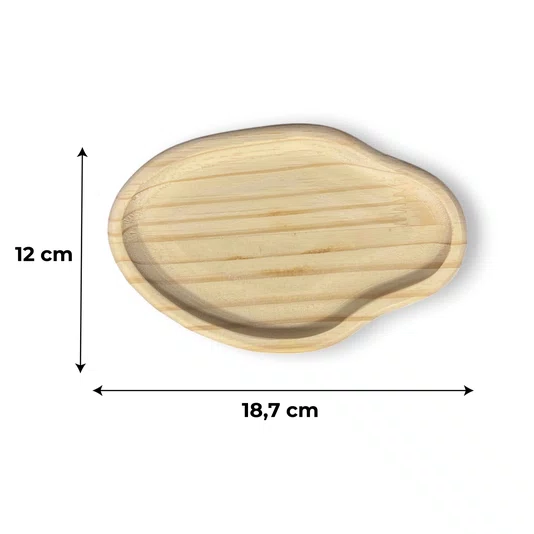 Bandeja Porta Objetos Pequena Formato Oval em Madeira Pinus – Multiuso para Jóias, Chaves, Óculos e Vasinhos