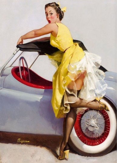 Placa Decorativa Vintage Pin-Up