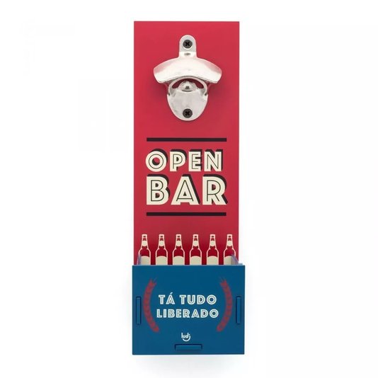 Abridor e Porta Tampinhas Open Bar - LUDI