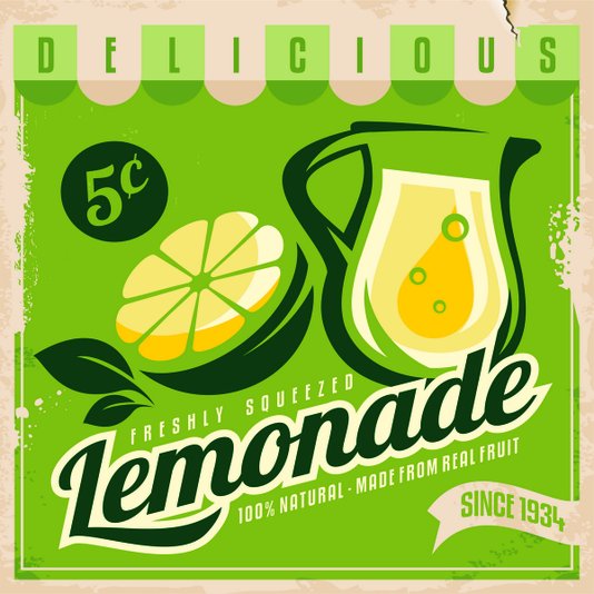 Placa Decorativa Lemonade Since 100% Natural 1934