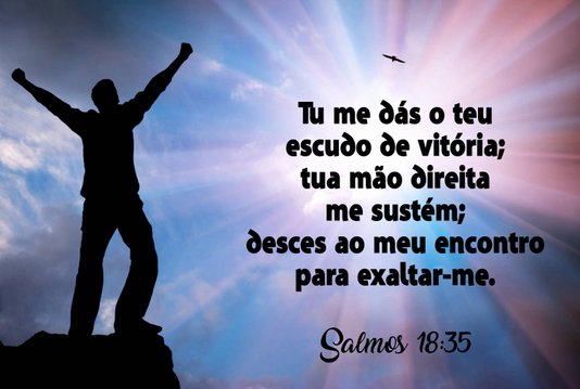 Placa Decorativa Bíblico Salmos 18:35