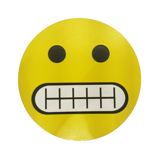 Placa Decorativa Com Relevo Emoji Amarelo Mostrando Os Dentes
