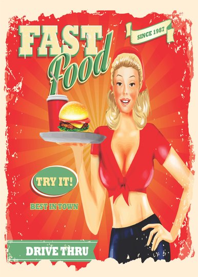 Placa Decorativa Fast Food Drive Thru