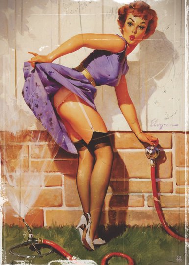 Placa Decorativa Vintage Pin-Up