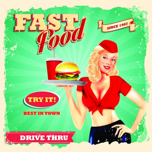 Placa Decorativa Fast Food 1987 Try It Drive Thru