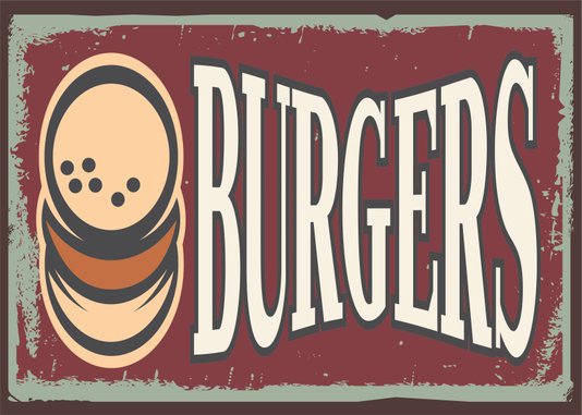 Placa Decorativa Burgers
