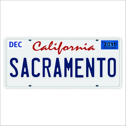 Placa Decorativa Vintage de Carro em Mdf - California Sacramento