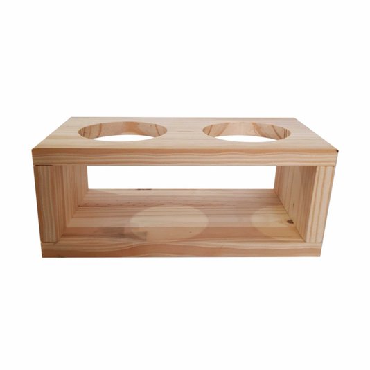 Cachepô Suporte para Mini Vasos em Madeira de Pinus - 2 Vasos