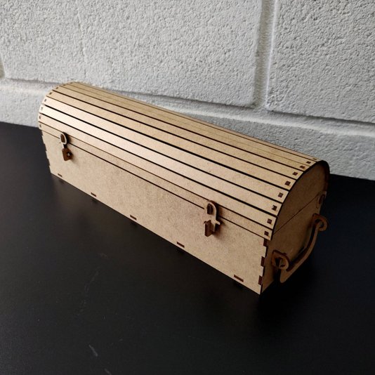 Caixa Baú Personalizada com Gravação a Laser ou Impressão UV em Mdf 3mm - 32,5x10,5x9,5cm