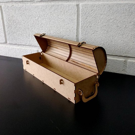 Caixa Baú Personalizada com Gravação a Laser ou Impressão UV em Mdf 3mm - 32,5x10,5x9,5cm
