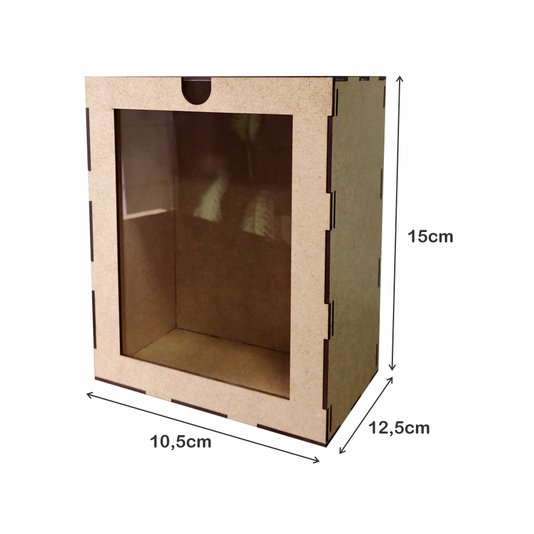 Caixa em Mdf 3mm com Tampa em Ps Cristal Transparente
