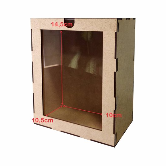 Caixa em Mdf 3mm com Tampa em Ps Cristal Transparente