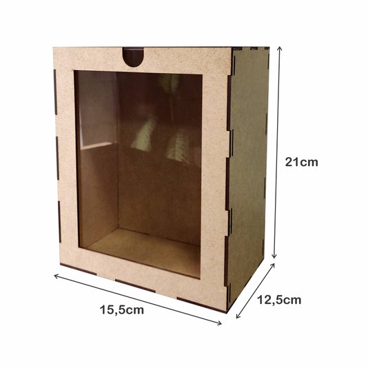 Caixa em Mdf 3mm com Tampa em Ps Cristal Transparente