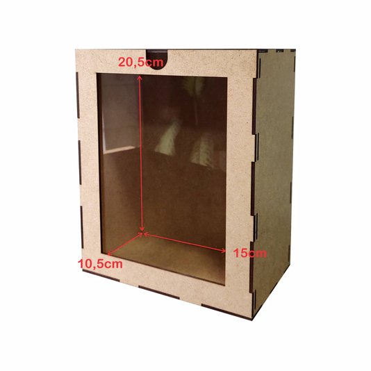 Caixa em Mdf 3mm com Tampa em Ps Cristal Transparente