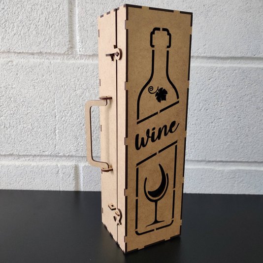 Caixa em Mdf 3mm para Vinho - 32,5x9,5x9