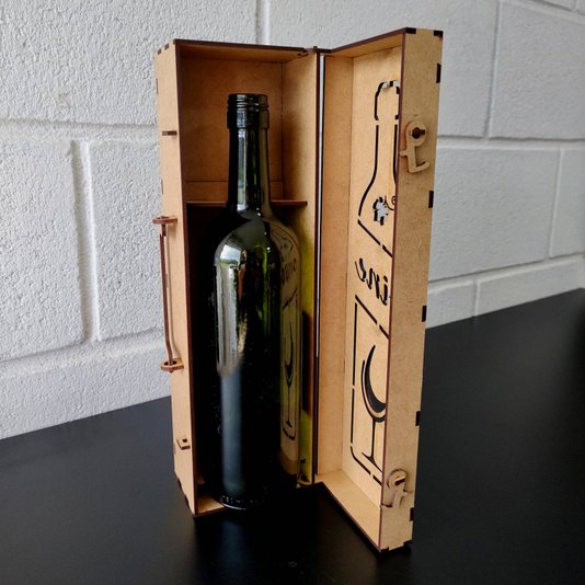Caixa em Mdf 3mm para Vinho - 32,5x9,5x9