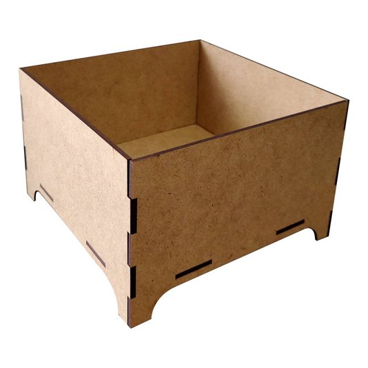 Caixa em Mdf 3mm Quadrada com Tampa de Sapato - 15,5x15,5x10