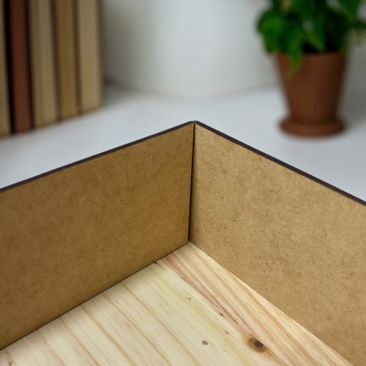 Caixa Para Presente Em Madeira Pinus Com Interno Em Mdf