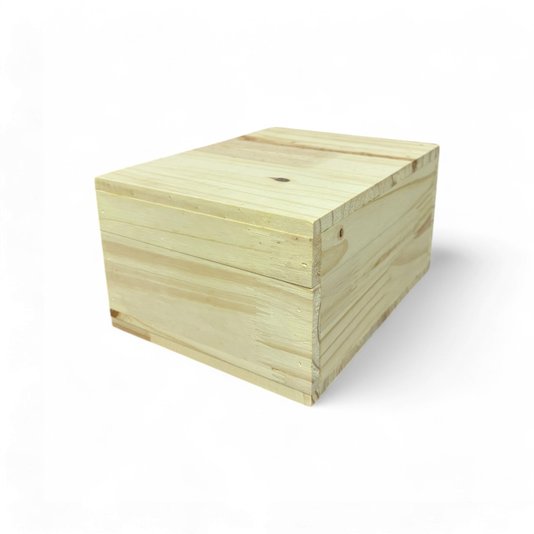 Caixa Para Presente Em Madeira Pinus Com Interno Em Mdf