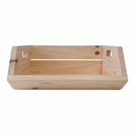 Caixote de Madeira Pinus Decorativo Multiuso Caixa de Feira para Frutas e Verduras - 40cm - Farmhouse