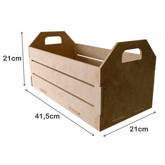 Caixote  de Feira Decorativo em Mdf Cru 6mm - 41,5cm
