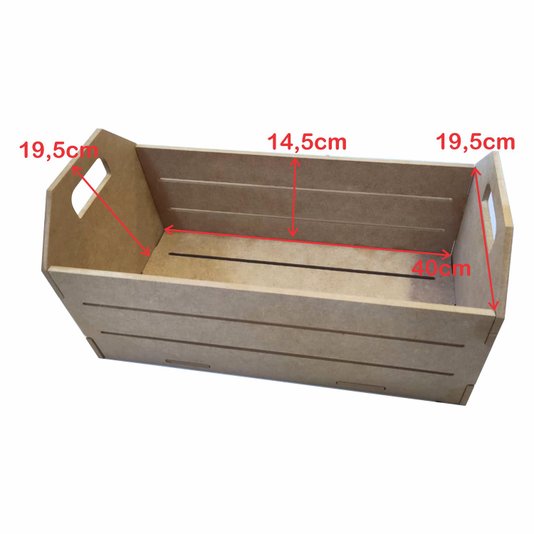 Caixote  de Feira Decorativo em Mdf Cru 6mm - 41,5cm