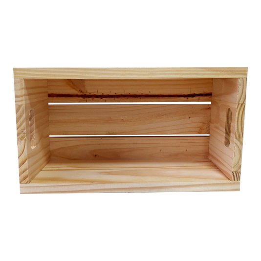 Caixote Decorativo 40cm em Madeira de Pinus com Estampa - Bichinhos na Floresta