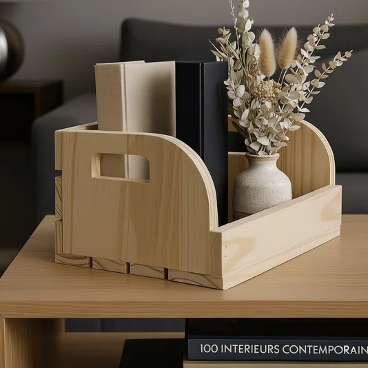 Caixote em Madeira Pinus Decorativo Multiuso Caixa de Feira - 26cm - Farmhouse