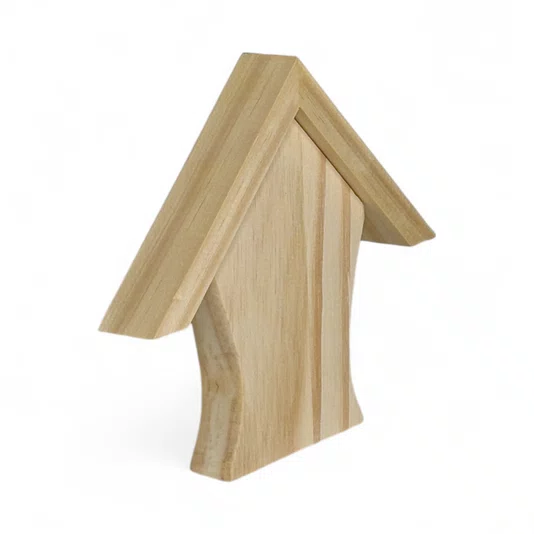 Casinha Chalé Com Telhado Em Madeira Pinus - Ideal para Artesanato, DIY, Decoupage, Presente e Decoração Criativa