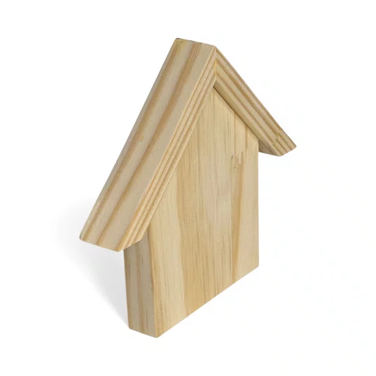 Casinha com Telhado em Madeira Pinus – Ideal para Artesanato, DIY, Presente e Decoração Criativa