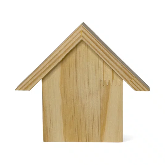 Casinha com Telhado em Madeira Pinus – Ideal para Artesanato, DIY, Presente e Decoração Criativa