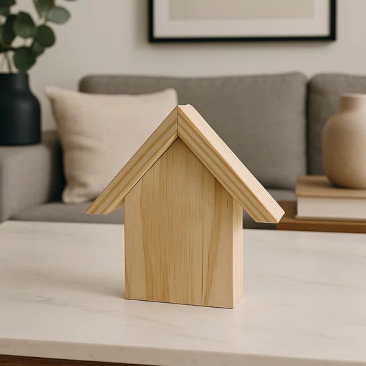Casinha com Telhado em Madeira Pinus – Ideal para Artesanato, DIY, Presente e Decoração Criativa
