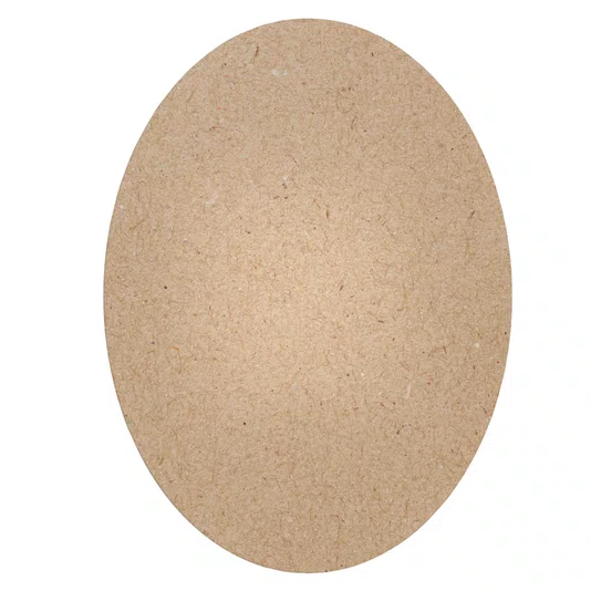 Chapa de Mdf Cru Oval 6mm para Artesanato