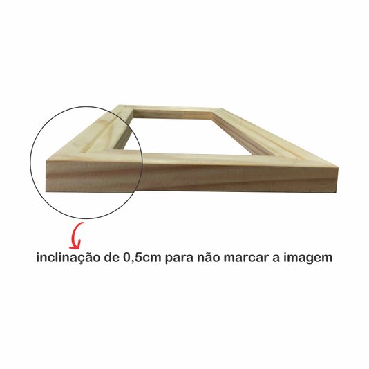 Chassi Em Aro De Madeira Pinus Personalizado Para Esticar Telas Decorativas - 3x2