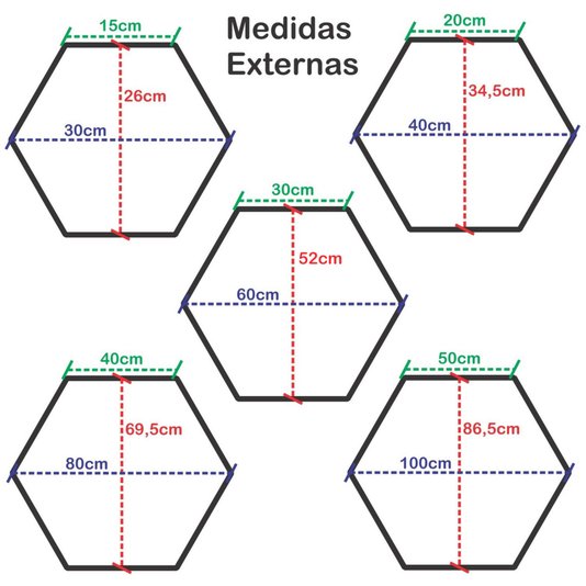 Chassi Hexagonal Em Aro De Madeira Eucalipto Para Esticar Telas Decorativas - 3x2
