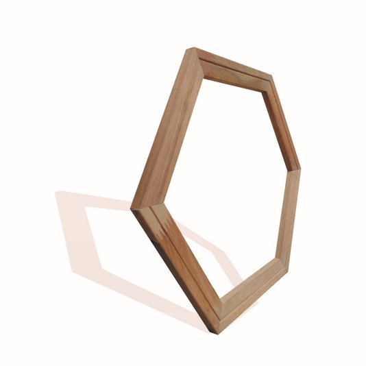 Chassi Hexagonal Em Aro De Madeira Eucalipto Para Esticar Telas Decorativas - 3x2