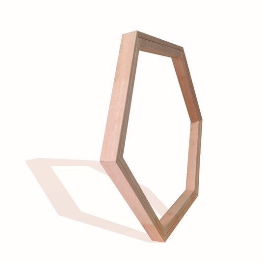 Chassi Hexagonal Em Aro De Madeira Eucalipto Para Esticar Telas Decorativas - 3x4