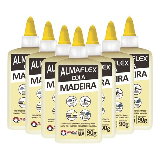 Cola Almaflex Madeira para Colagens e Reparos de Móveis 90g - Caixa com 12un