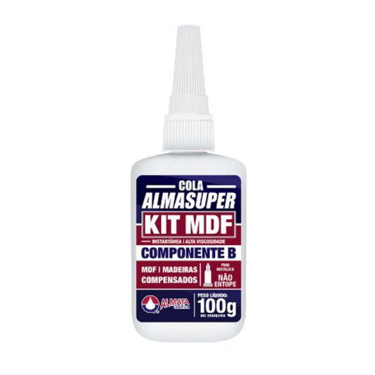 Cola Kit MDF Almasuper Cola Instantânea Gel Mais Primer Ativante