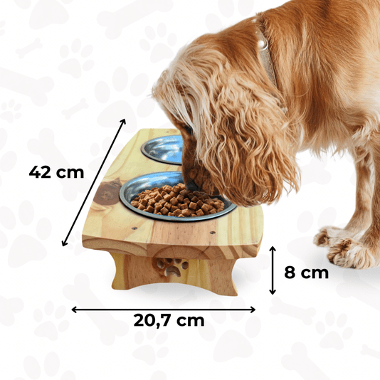 Comedouro Duplo Com Tigelas Em Inox Para Cachorro E Gato