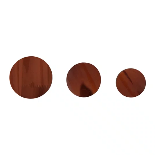 Conjunto 3 Ganchos Cabideiros Dots Redondos Em Madeira Pinus