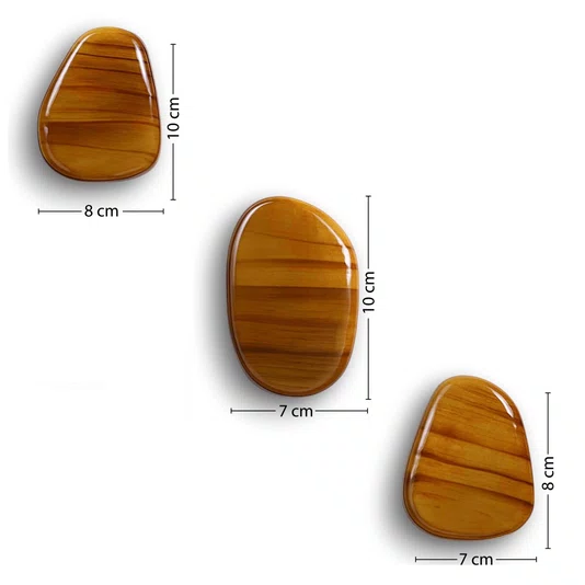 Conjunto 3 Ganchos Cabideiros Penduradores Dots Orgânicos De Madeira Pinus