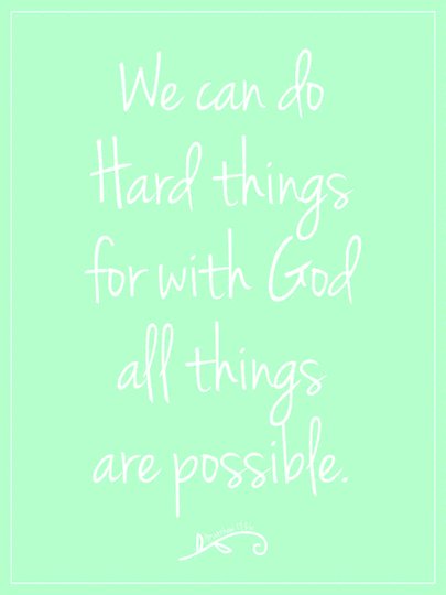 Placa Decorativa Frase We Can do Hard Things for With God all Things are Possible