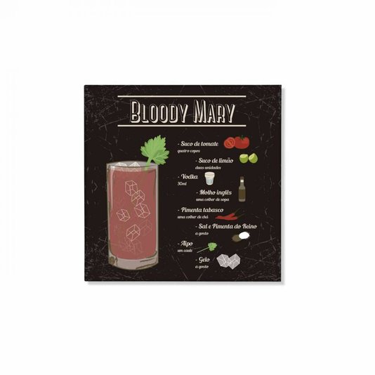 Placa Decorativa em Metal Bloody Mary Preto - GEGUTON