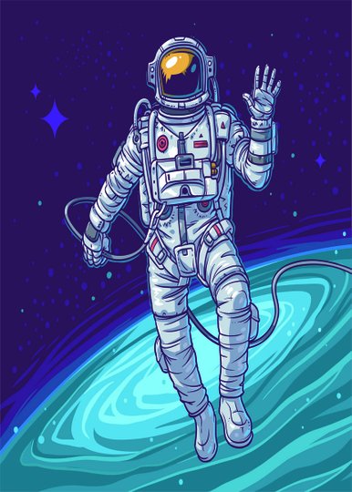Placa Decorativa Desenho de Astronauta