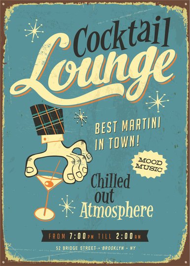 Placa Decorativa Cocktail Lounge