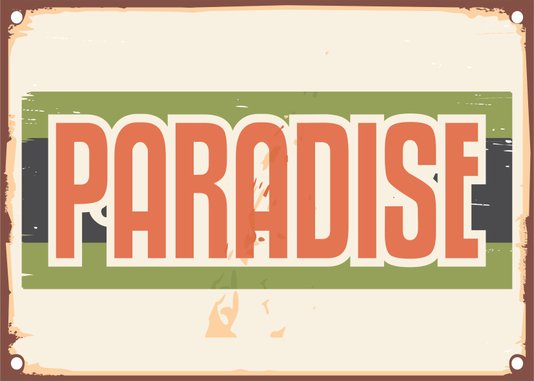 Placa Decorativa Vintage Paradise