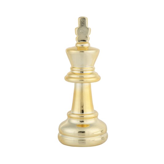 Decor de Resina Chess King Dourado - URBAN