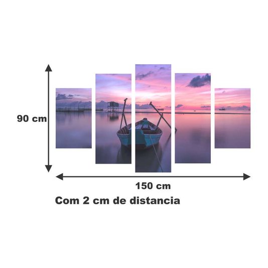 Conjunto de Placas Barco ao Nascer do Sol