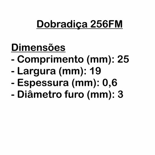 Dobradiça para Artesanato 2,5x1,9cm - Kit com 50 un